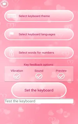 Hearts Keyboard Changer android App screenshot 1